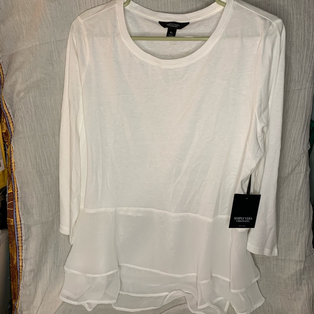 Simply Vera 3/4 sleeve ruffle blouse